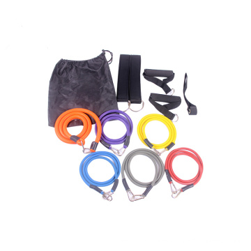 2019 High Quality 11pcs Latex Resistance Band set With Foam Handles For Abs Exercise Workout Fitness Kits